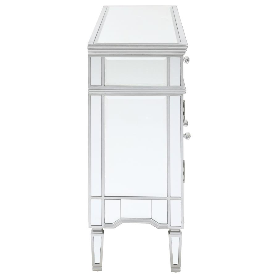 (image for) Duchess 5-drawer Mirrored Storage Accent Cabinet Silver