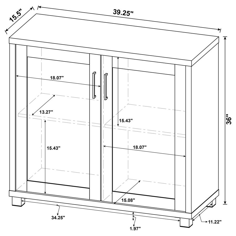 (image for) Filch Wood 2-door Accent Cabinet Weathered Grey