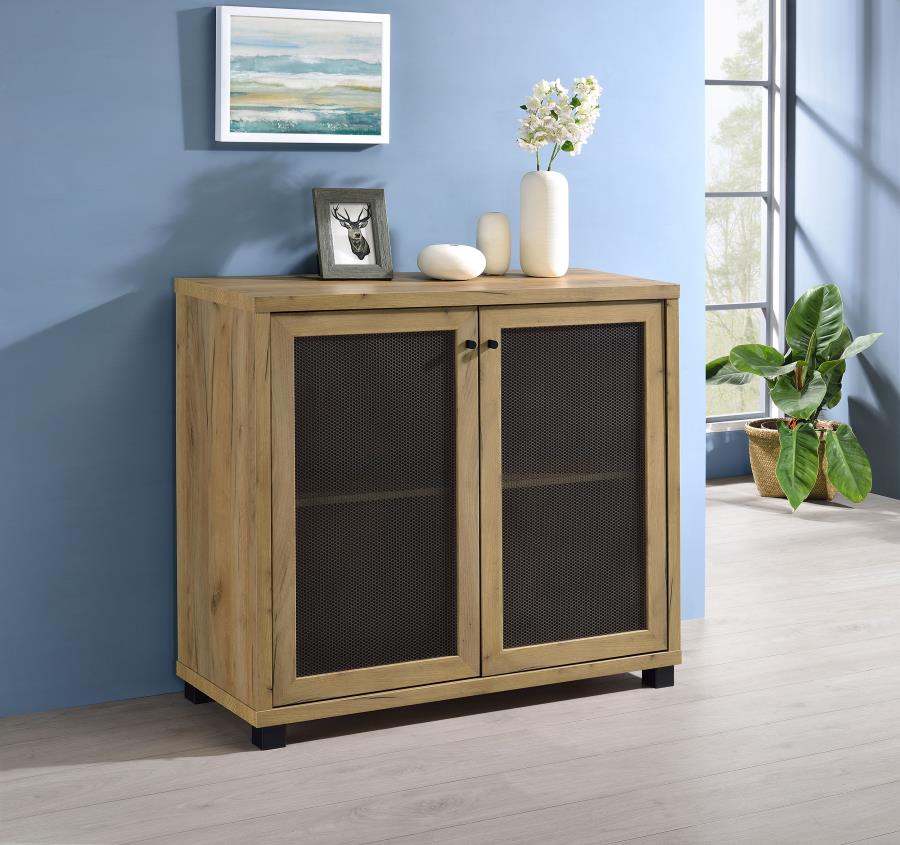 (image for) Mchale 2-door Engineered Wood Accent Cabinet Golden Oak