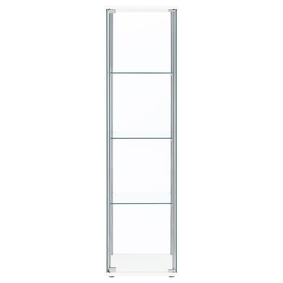 (image for) Bellatrix 4-shelf Clear Glass Curio Cabinet White