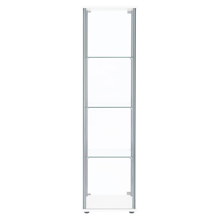 (image for) Bellatrix 4-shelf Clear Glass Curio Cabinet White