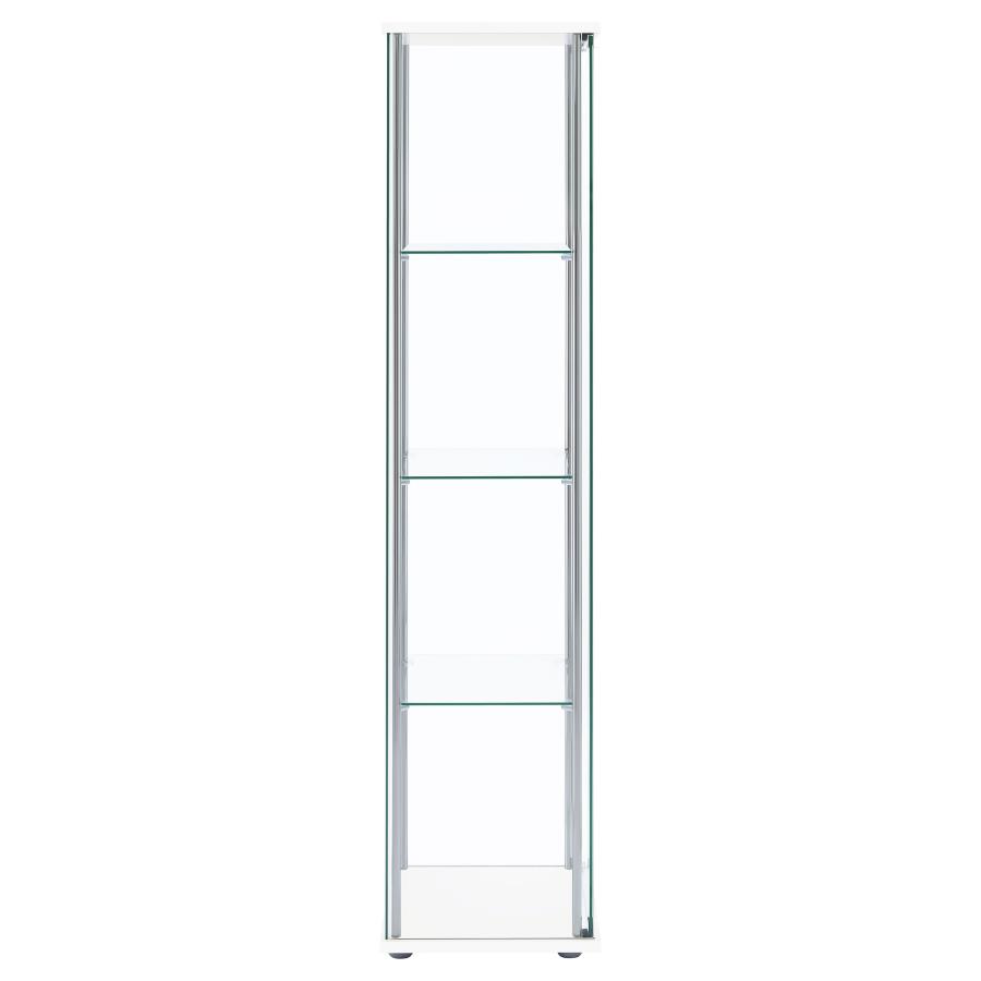 (image for) Bellatrix 4-shelf Clear Glass Curio Cabinet White