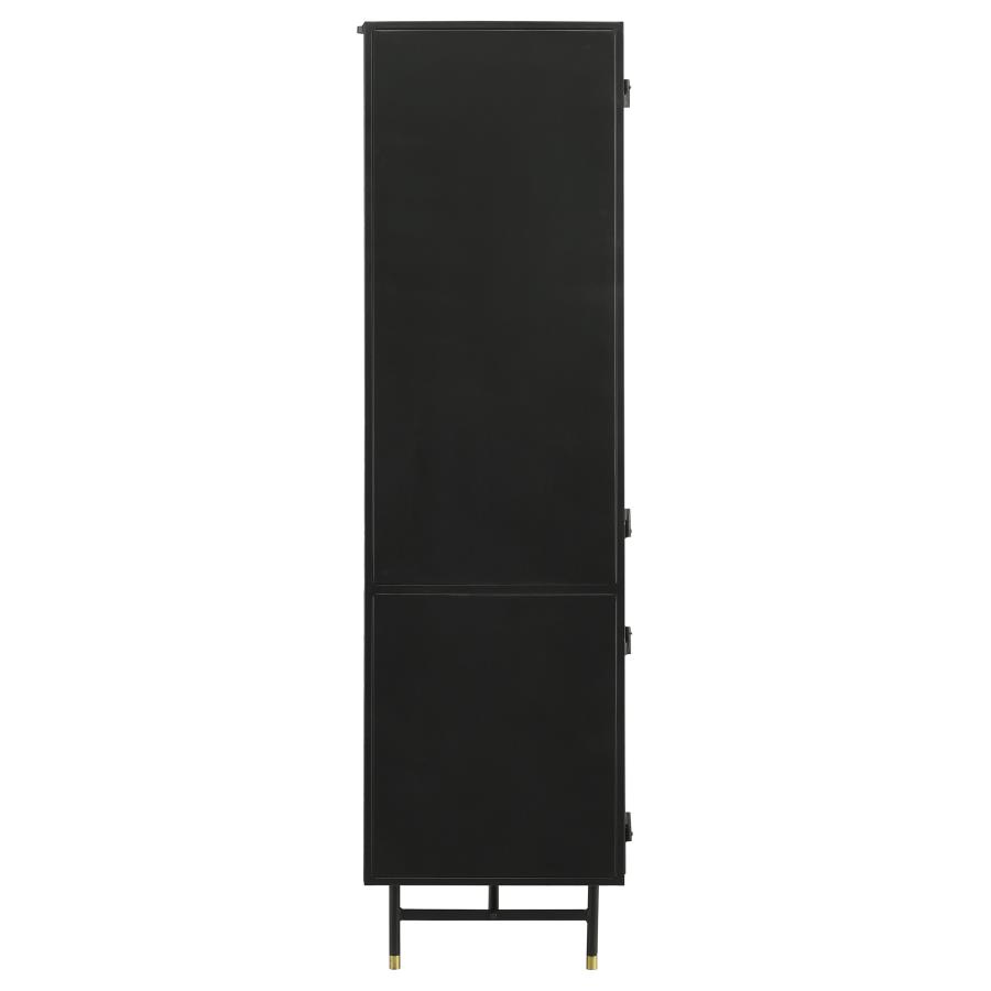 (image for) Santiago 4-door Metal Tall Storage Cabinet Matte Black