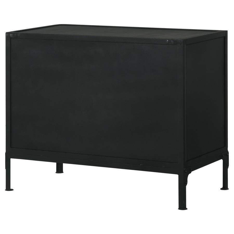 (image for) Sadler 2-drawer Metal Accent Storage Cabinet Matte Black