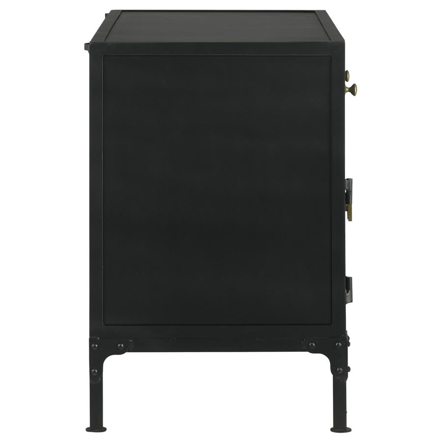 (image for) Sadler 2-drawer Metal Accent Storage Cabinet Matte Black