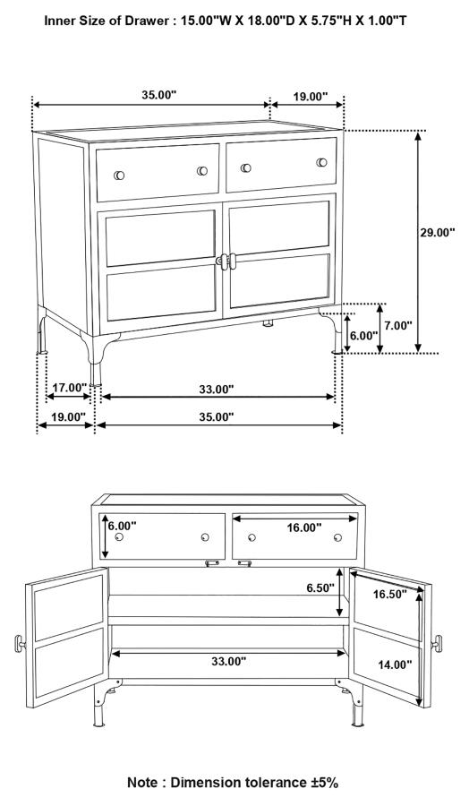 (image for) Sadler 2-drawer Metal Accent Storage Cabinet Matte Black