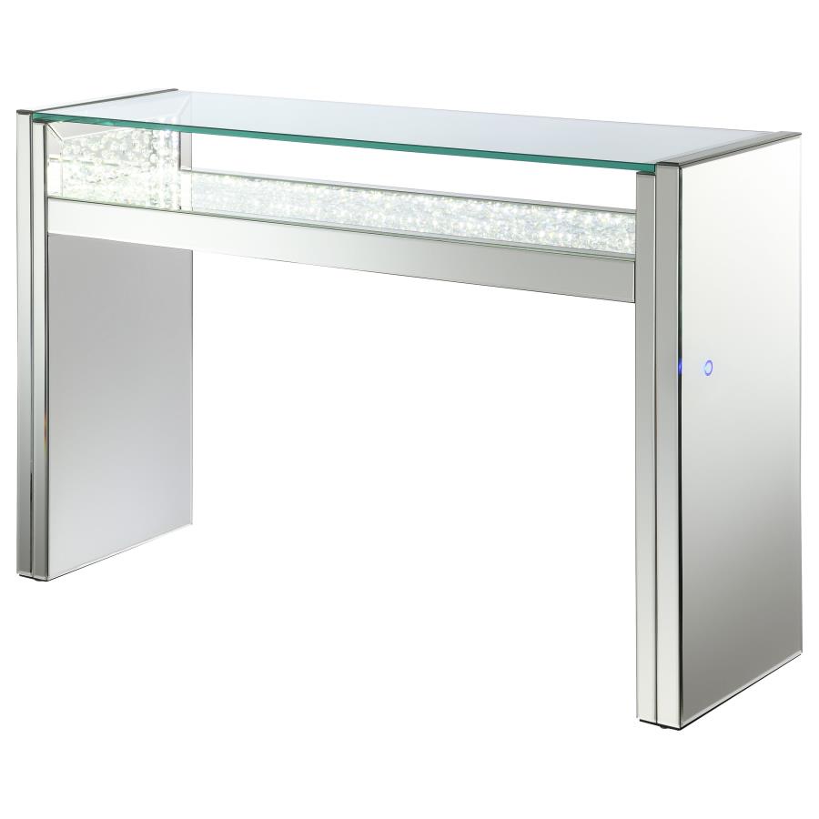 (image for) Edna Mirrored Acrylic Console Table LED Lighting Silver