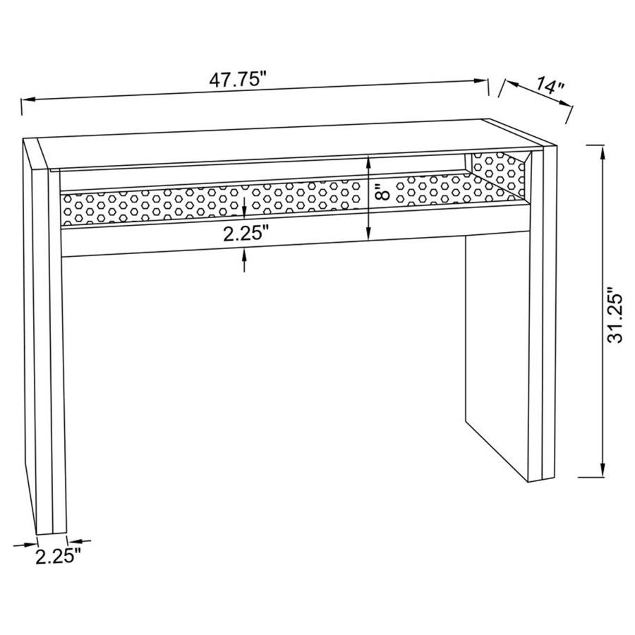 (image for) Edna Mirrored Acrylic Console Table LED Lighting Silver