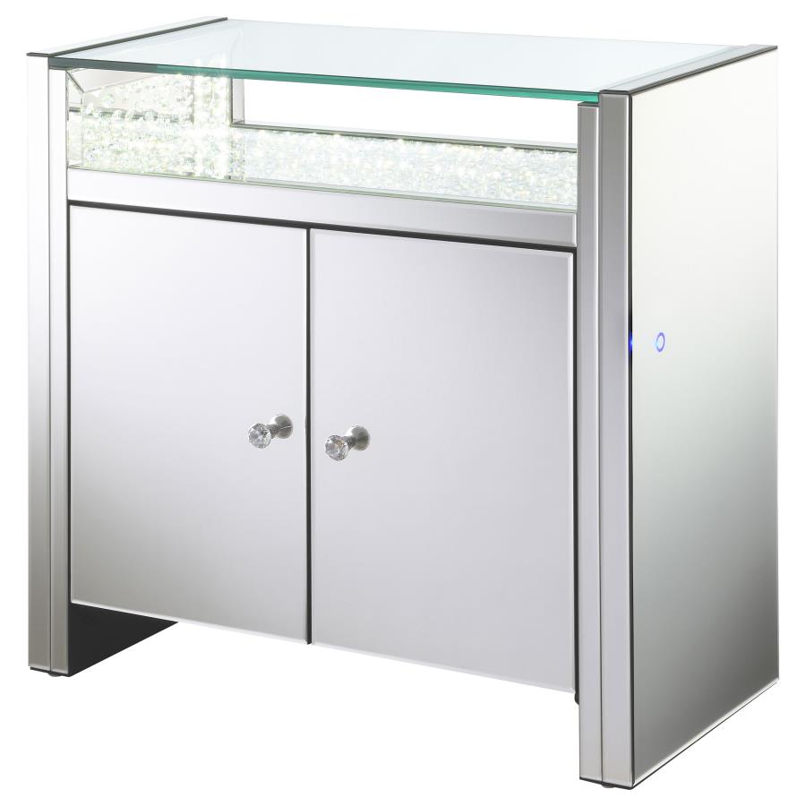 (image for) Betsey 2-door Mirrored Acrylic Storage Accent Cabinet Silver