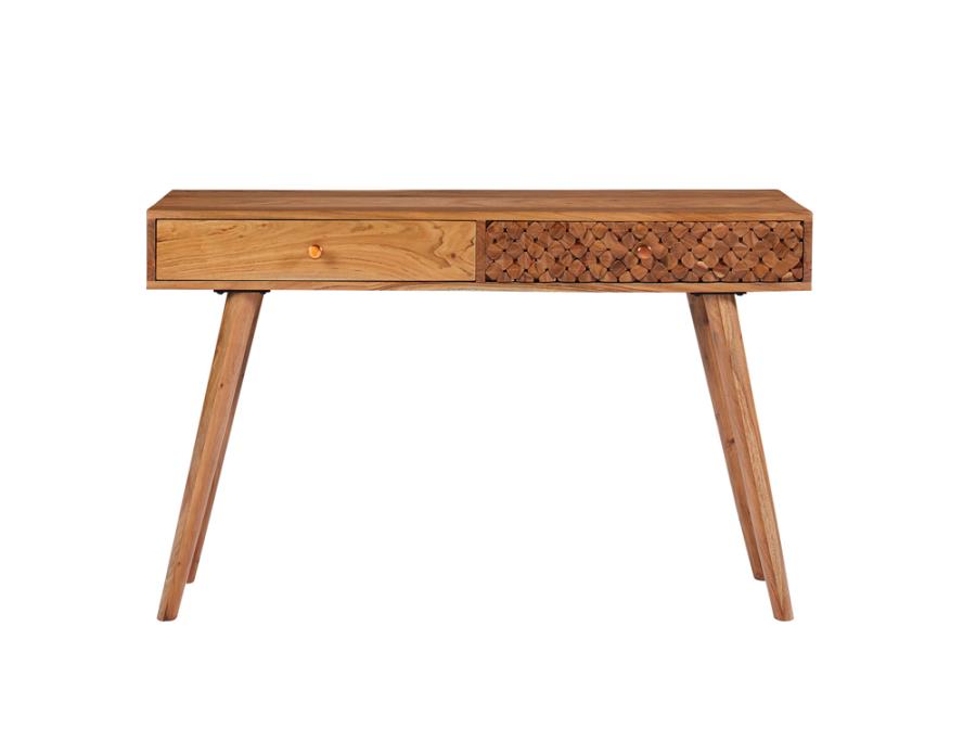 (image for) Lotus 2-drawer Wood Entryway Console Table Natural Brown