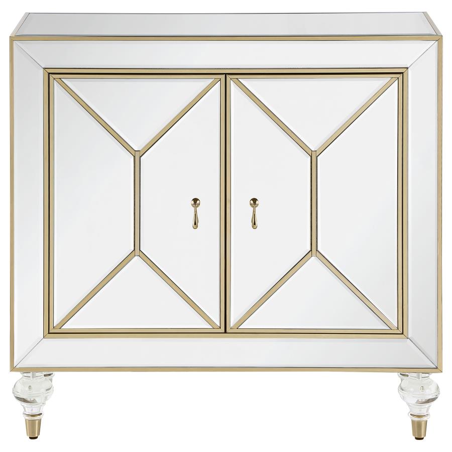 (image for) Lupin 2-door Mirrored Storage Accent Cabinet Champagne