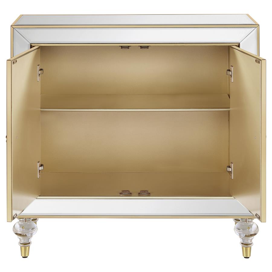 (image for) Lupin 2-door Mirrored Storage Accent Cabinet Champagne