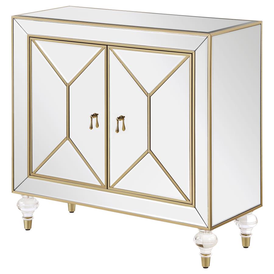 (image for) Lupin 2-door Mirrored Storage Accent Cabinet Champagne