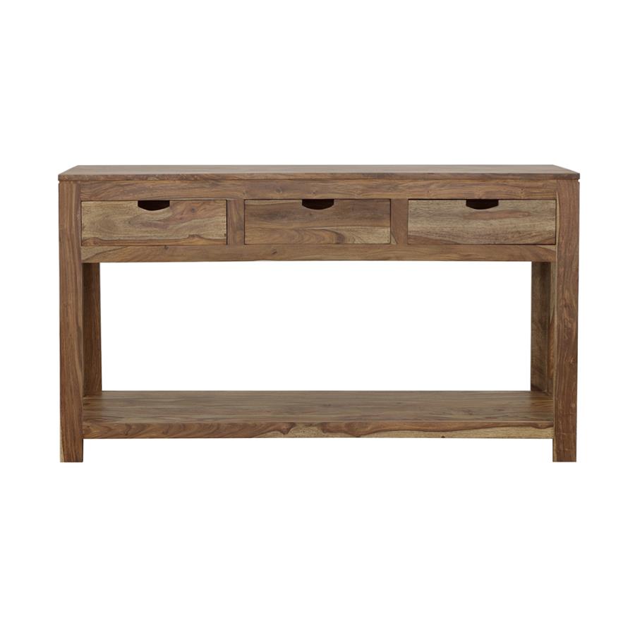 (image for) Esther 3-drawer Wood Console Table Natural Sheesham