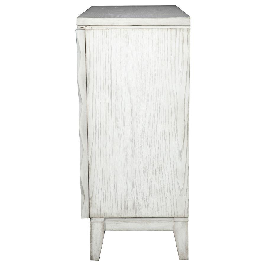 (image for) Moody 2-door Accent Cabinet with Carved Door Antique White