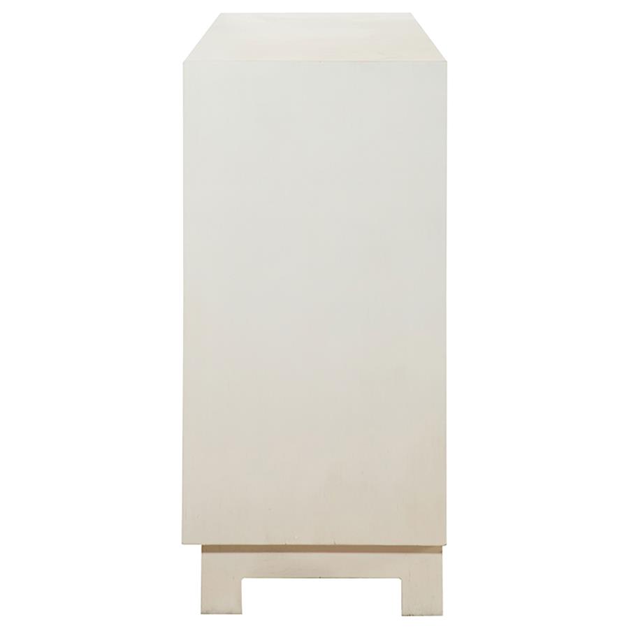 (image for) Voula 4-door Wood Accent Storage Cabinet White and Gold