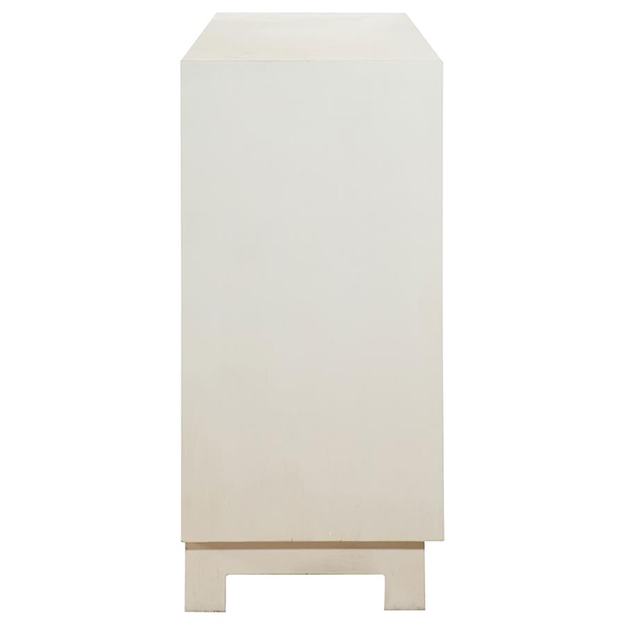 (image for) Voula 4-door Wood Accent Storage Cabinet White and Gold