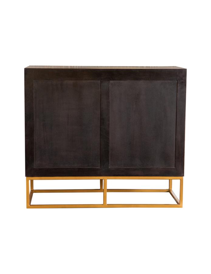 (image for) Zara 2-door 40" Wood Accent Storage Cabinet Black Walnut