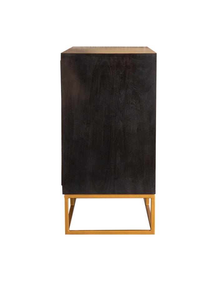 (image for) Zara 2-door 40" Wood Accent Storage Cabinet Black Walnut