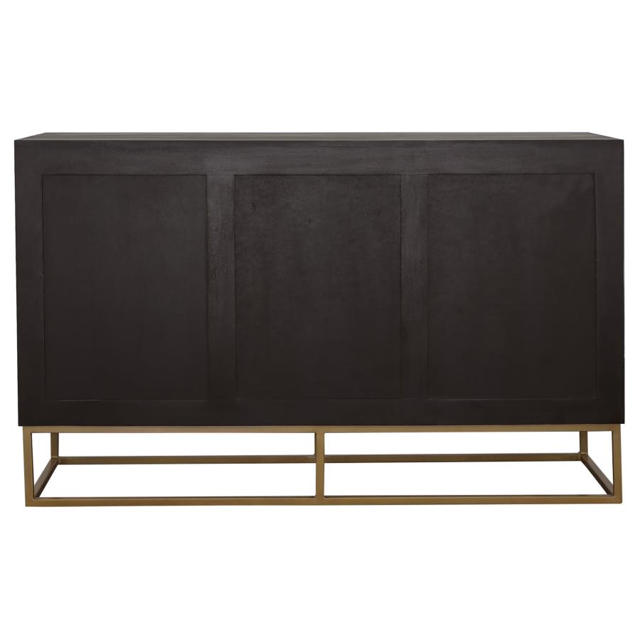 Zara 2-door 57-inch Wood Accent Storage Cabinet Black Walnut