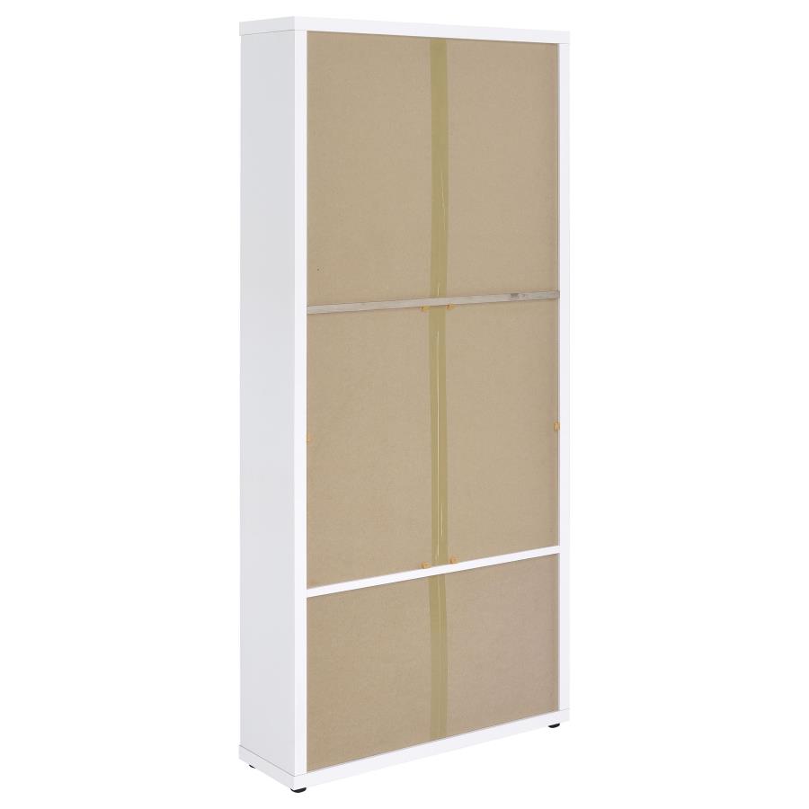 (image for) Hawthorne 4-shelf Glass Door Tall Cabinet with Drawers White