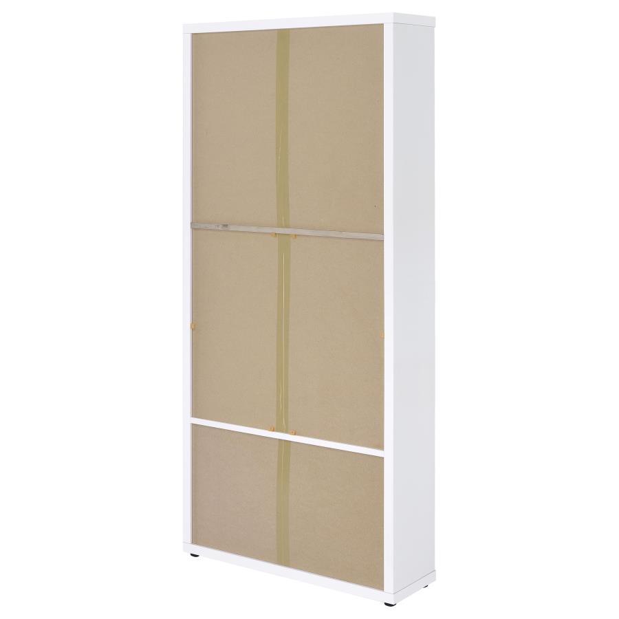 (image for) Hawthorne 4-shelf Glass Door Tall Cabinet with Drawers White