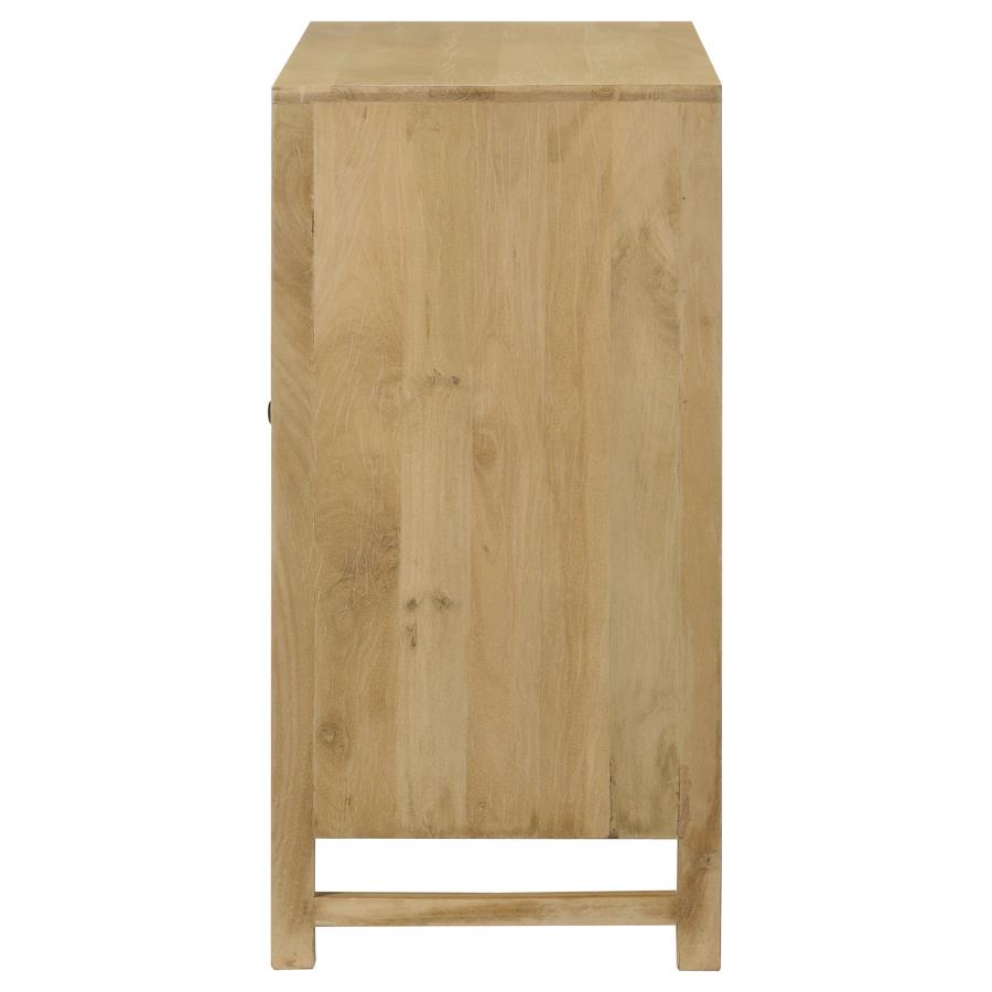 (image for) Zamora 2-door Wood Accent Cabinet with Woven Cane Natural