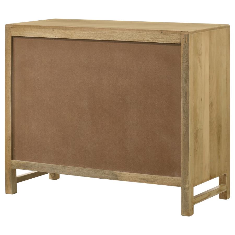 (image for) Zamora 2-door Wood Accent Cabinet with Woven Cane Natural