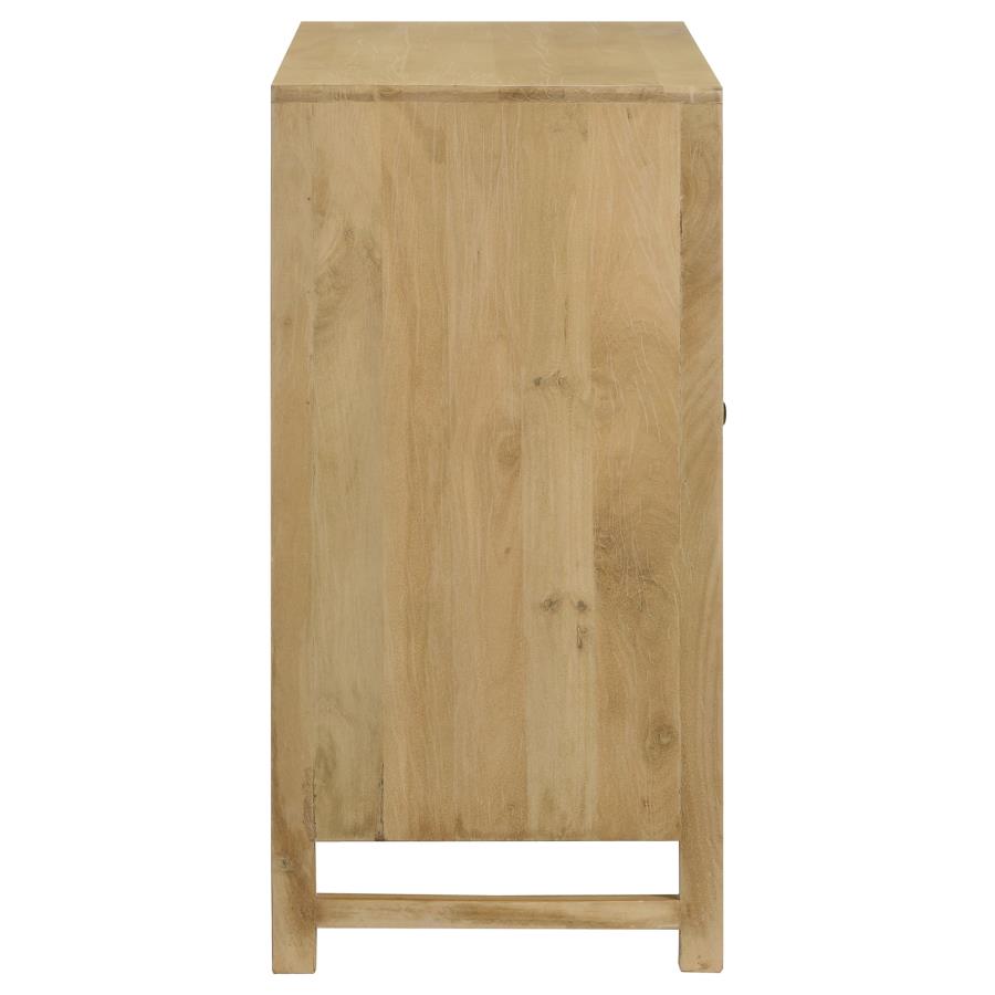 (image for) Zamora 2-door Wood Accent Cabinet with Woven Cane Natural