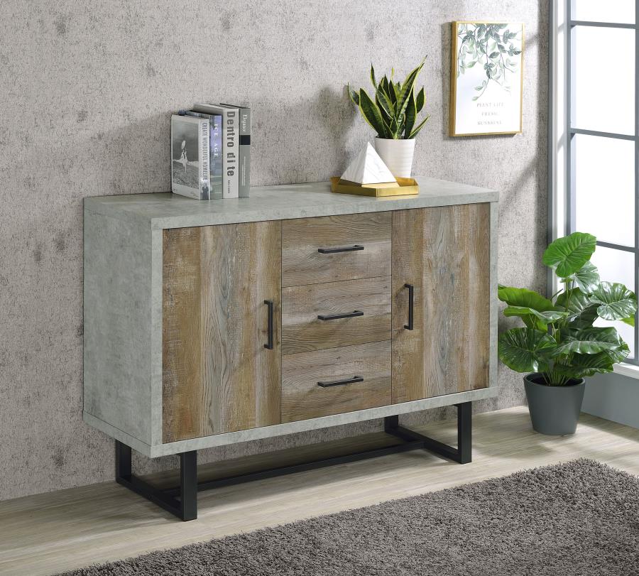 (image for) Abelardo 3-drawer Engineered Wood Cabinet Weathered Oak