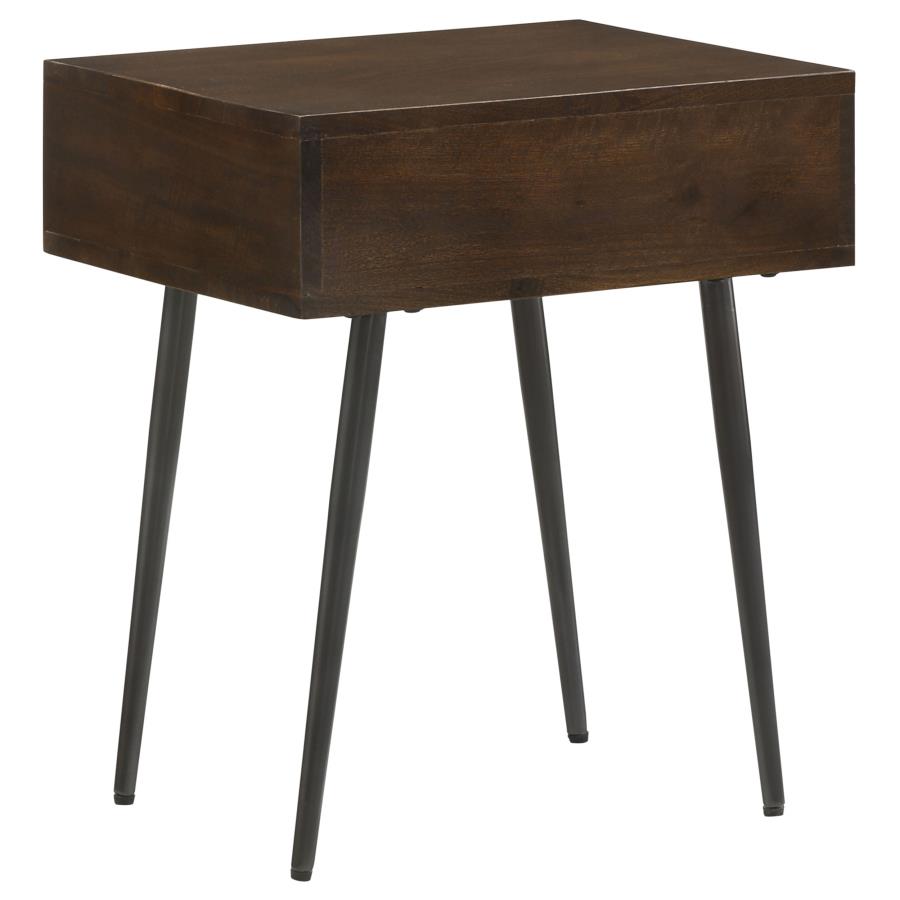 (image for) Ezra 1-drawer Rectangular Accent Side Table Coffee Brown