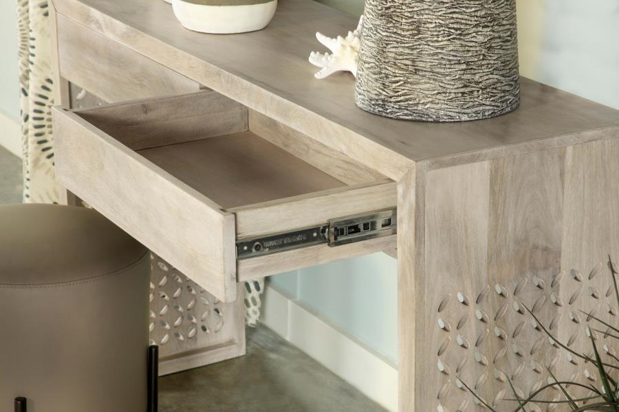 (image for) Rickman 2-drawer Wood Entryway Console Table White Washed