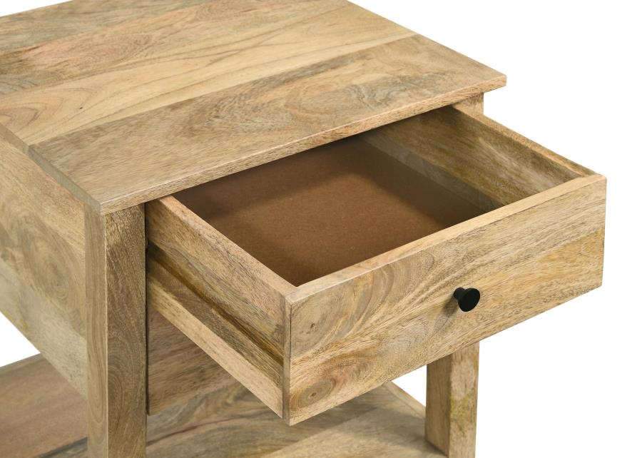 (image for) Russo 2-drawer Accent Side End Table Natural Mango