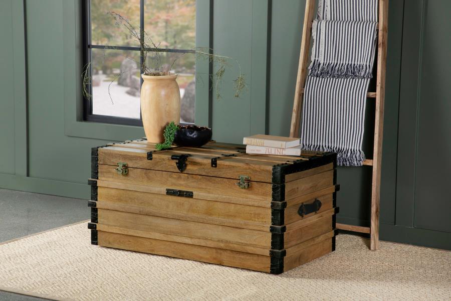 (image for) Simmons Wood Storage Trunk Natural and Black