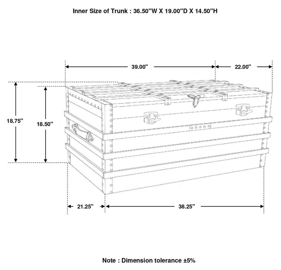 (image for) Simmons Wood Storage Trunk Natural and Black