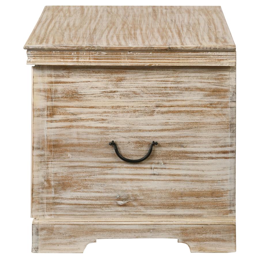 (image for) Nilay Wood Storage Trunk White Washed and Black