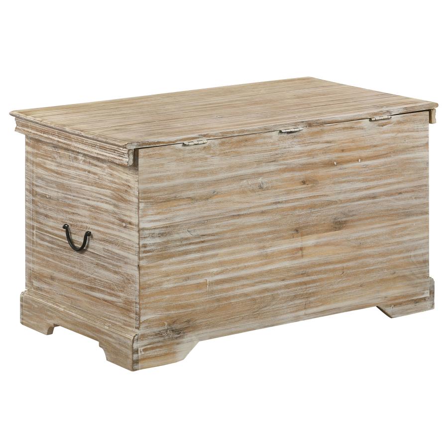 (image for) Nilay Wood Storage Trunk White Washed and Black