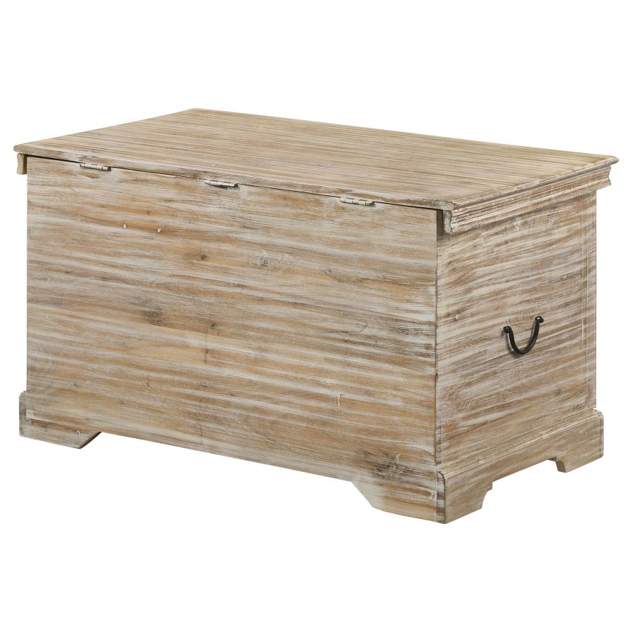 (image for) Nilay Wood Storage Trunk White Washed and Black