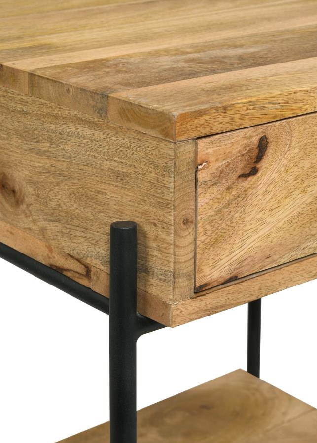 (image for) Declan 1-drawer Wood Accent Side Table Natural Mango