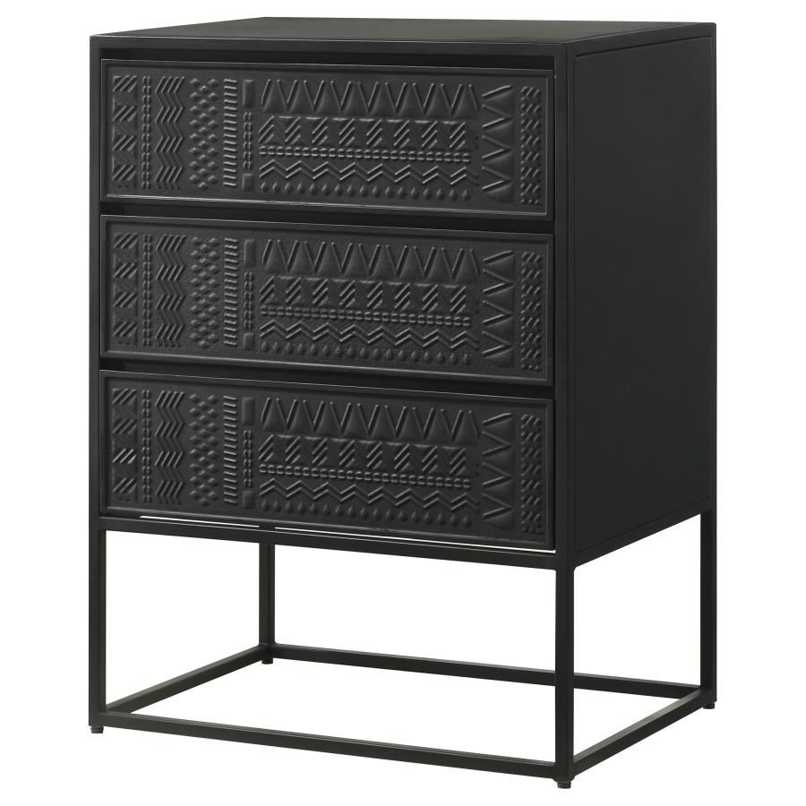 (image for) Alcoa 3-drawer Multi-Purpose Tall Accent Cabinet Black