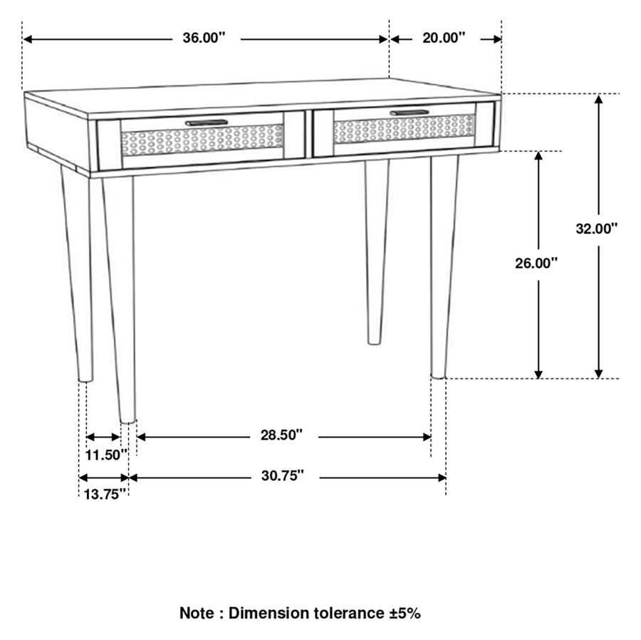 (image for) Zamora 2-drawer Entryway Console Accent Table Natural