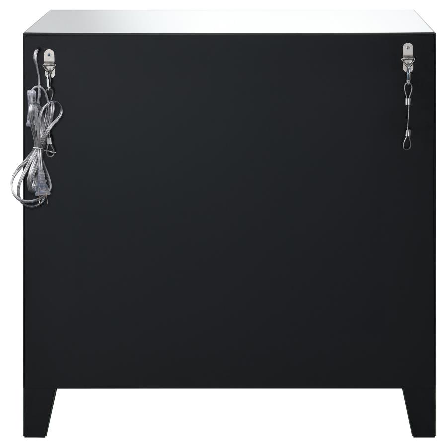 (image for) Arwen 2-drawer Mirrored LED Lighting Accent Cabinet Silver