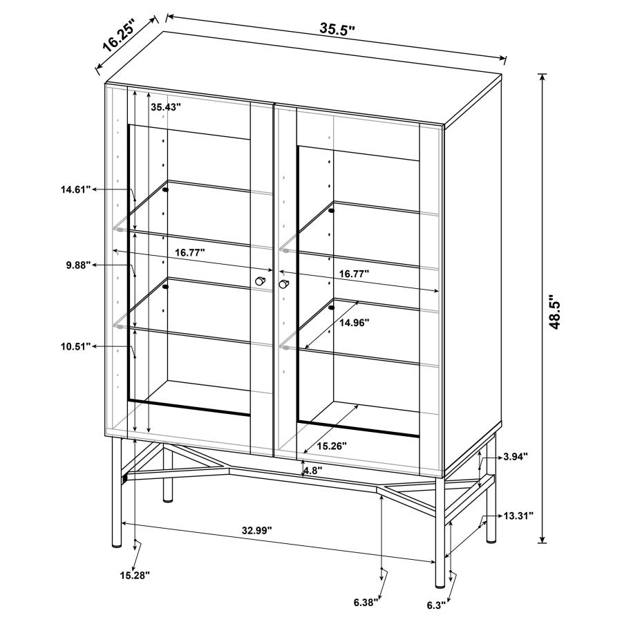 (image for) Bonilla 2-door Engineered Wood Cabinet Distressed Pine