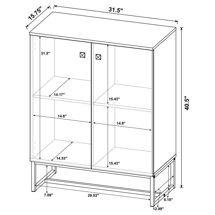 (image for) Carolyn 2-door Engineered Wood Accent Cabinet Rustic Oak