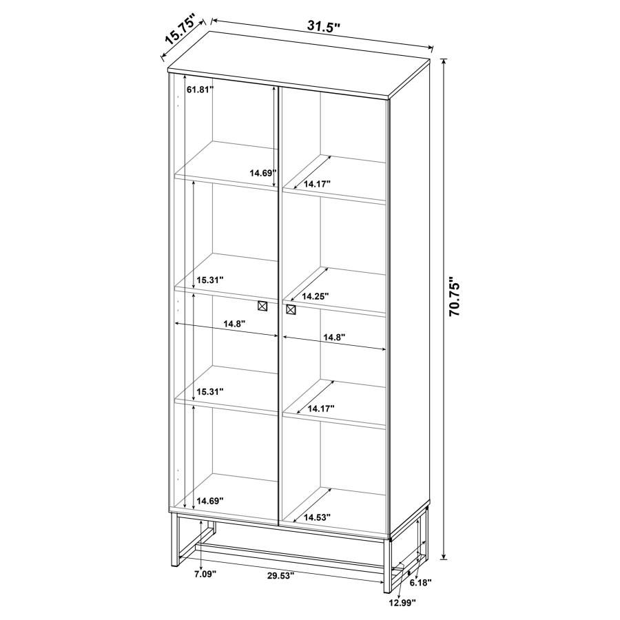 (image for) Carolyn 2-door Engineered Wood Accent Cabinet Rustic Oak