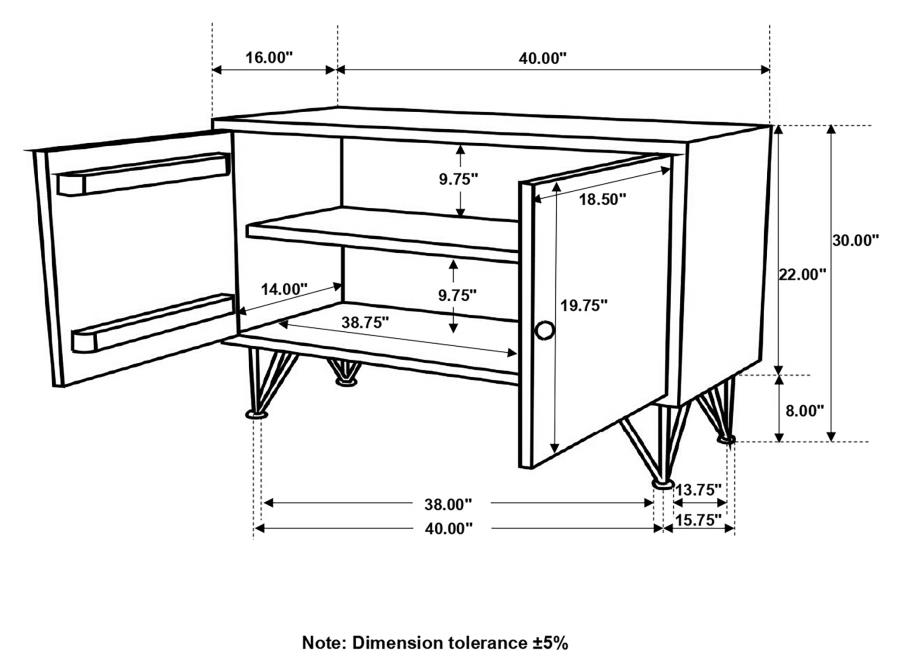 (image for) Eileen 2-door Wood Storage Accent Cabinet Natural