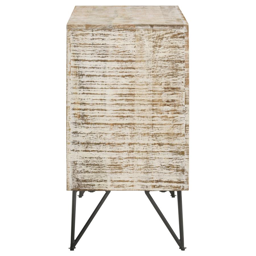 (image for) Eileen 2-door Wood Storage Accent Cabinet White Washed