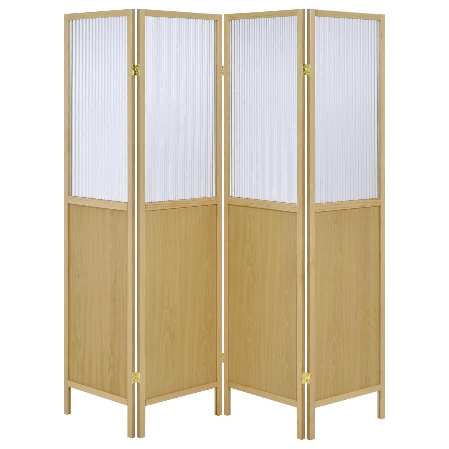 (image for) Mattison 4-Panel Room Divider Folding Shoji Screen Natural