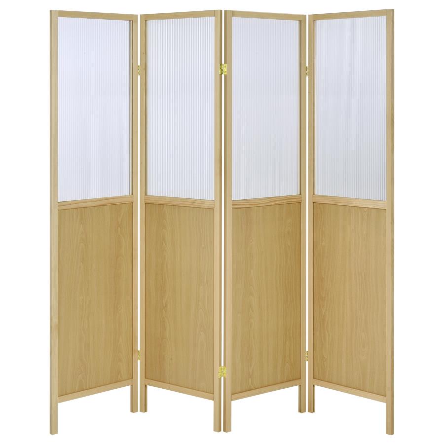 (image for) Mattison 4-Panel Room Divider Folding Shoji Screen Natural