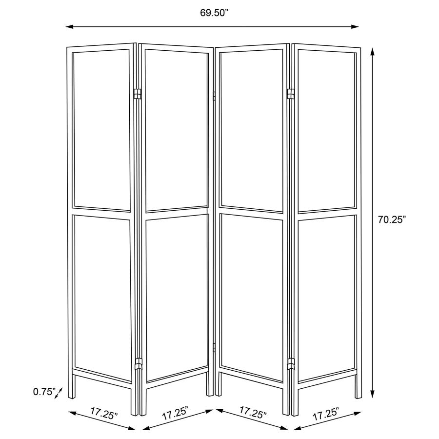 (image for) Mattison 4-Panel Room Divider Folding Shoji Screen Natural